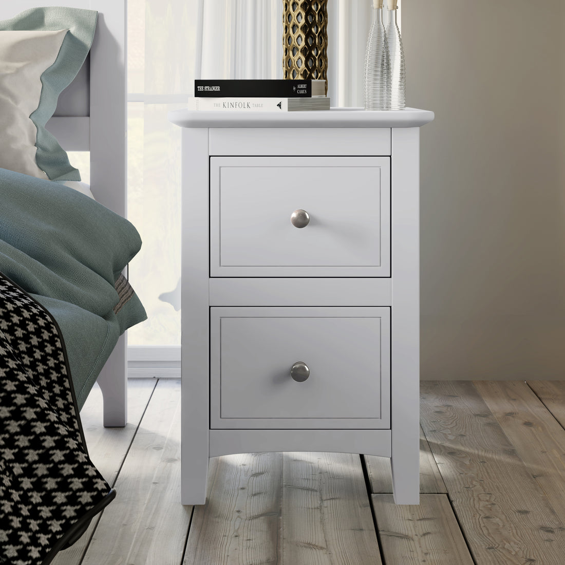 White Solid Wood 5 Pieces Queen Bedroom Sets Bed Nightstand*2 Chest Dresser Old Sku:Bs515101Aak Queen White 5 Piece Set Solid Wood