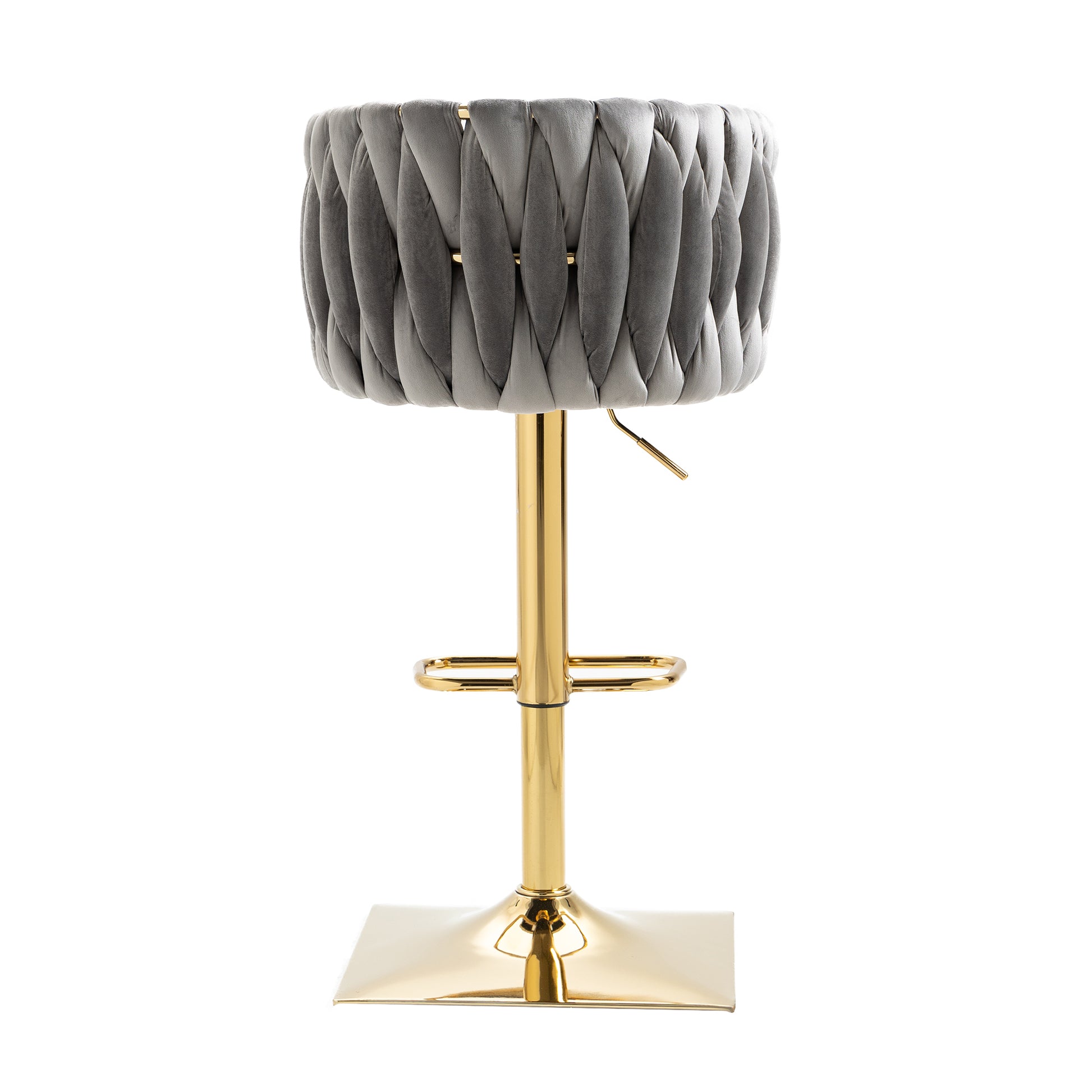 Coolmore Vintage Bar Stools With Back And Footrest Counter Height Dining Chairs 1 Pc Cnt Gray Velvet