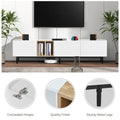 Modern Tv Stand For 80'' Tv With 3 Doors, Media Console Table, Entertainment Center With Large Storage Cabinet For Living Room, Bedroom White Mdf