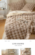 Large Cream Throw Blanket For Couch And For Bed, Soft And Cozy As Rabbit Fur Light Brown Fabric