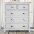 5 Drawers Solid Wood Chest In White Old Sku:Wf283150Aak White Solid Wood