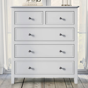 5 Drawers Solid Wood Chest In White Old Sku:Wf283150Aak White Solid Wood