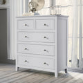 White Solid Wood 5 Pieces King Bedroom Sets Bed Nightstand*2 Chest Dresser Old Sku:Bs500026Aak King White 5 Piece Set Solid Wood