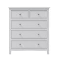 5 Drawers Solid Wood Chest In White Old Sku:Wf283150Aak White Solid Wood