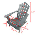 Outdoor Or Indoor Wood Adirondack Chair, Foldable, Grey Grey Solid Wood