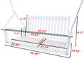 Front Porch Swing With Armrests, Wood Bench Swing With Hanging Chains,For Outdoor Patio ,Garden Yard, Porch, Backyard, Or Sunroom,Easy To Assemble,White White Solid Wood