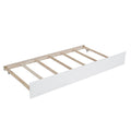 Twin Size Wooden House Bed With Twin Size Trundle, White Twin White Solid Wood Mdf