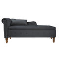 Black Chaise Lounge Indoor,Velvet Lounge Chair For Bedroom With Storage & Pillow,Modern Upholstered Rolled Arm Chase Lounge For Sleeping With Trim For Living Room Bedroom Office Black Velvet