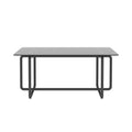 Modern Tempered Glass Tea Table Coffee Table, Table For Living Room,Black Black Tempered Glass
