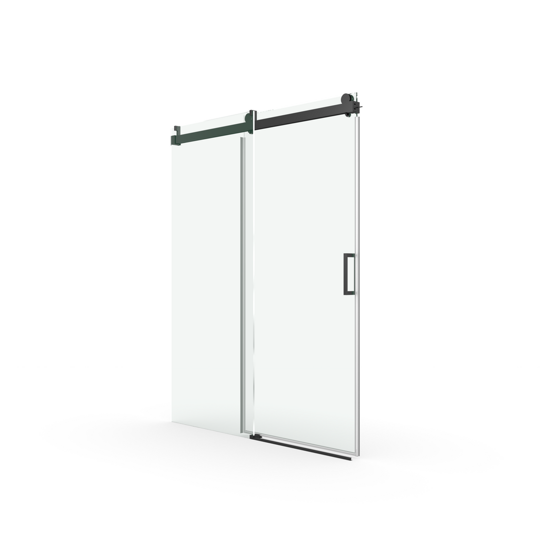 68 To 72 In. W X 76 In. H Sliding Frameless Soft Close Shower Door With Premium 3 8 Inch 10Mm Thick Tampered Glass In Matte Black 22D01 72Mb Matte Black Stainless Steel