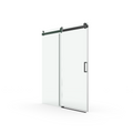 68 To 72 In. W X 76 In. H Sliding Frameless Soft Close Shower Door With Premium 3 8 Inch 10Mm Thick Tampered Glass In Matte Black 22D01 72Mb Matte Black Stainless Steel