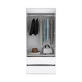 Austin 2 Drawers Armoire, Double Door, Hanging Rod White White Bedroom Modern Particle Board Particle Board