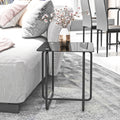 Modern Tempered Glass Coffee Table End Table Side Table For Living Room,Bedroom, Black Black Glass