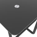 Modern Tempered Glass Tea Table Coffee Table, Table For Living Room,Black Black Tempered Glass