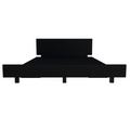 Kaia Twin Bed Base, Headboard Black Twin Black Composite Bedroom Modern Bed Frame Particle Board Particle Board