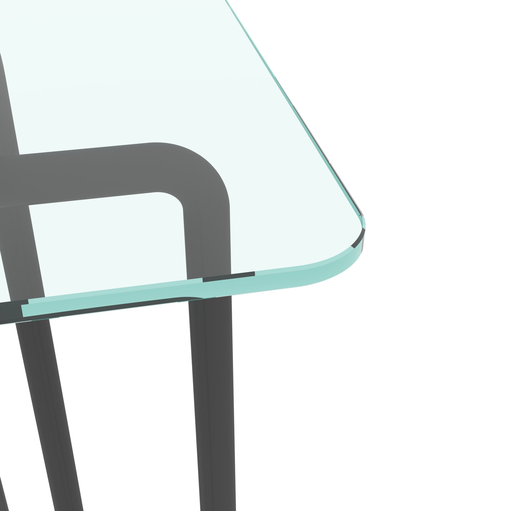 Console Table Single Layer Tempered Glass Rectangular Porch Table Black Leg Double Tempered Glass Tea Table,Transparent Transparent Tempered Glass