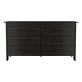 Hms 6 Drawer Double Dresser, Four Legs, Superior Top Black Black Drawer 5 Drawers & Above Bedroom Extra Deep Drawers Modern 6 Black Particle Board Particle Board