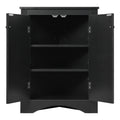 Black Triangle Bathroom Storage Cabinet With Adjustable Shelves, Freestanding Floor Cabinet For Home Kitchen Black Mdf