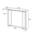Console Table Single Layer Tempered Glass Rectangular Porch Table Black Leg Double Tempered Glass Tea Table,Black Black Tempered Glass