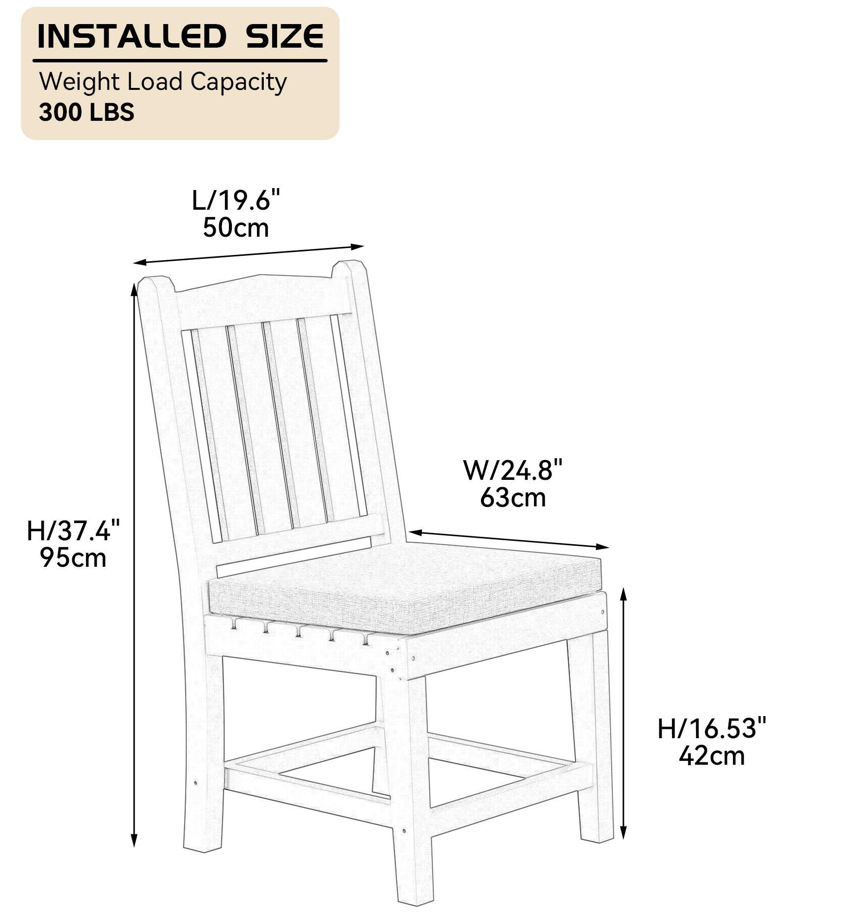 Hdpe Dining Chair, Gray, With Cushion, No Armrest, Set Of 2 Gray Hdpe