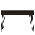 Mumbai 2 Drawers Computer Desk With Hairpin Legs Black Black Computer Desk Office Modern Rectangular Desk Rectangular Particle Board Particle Board