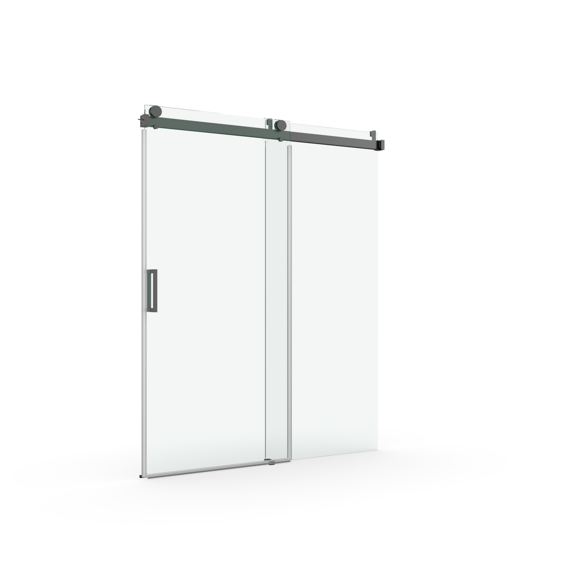 56" 60" W X 76" H Frameless Soft Closing Single Sliding Shower Door, 3 8" 10Mm Tempered Glass With Easy Cleaning Coating, Matte Black 22D01 60Mb Matte Black Bathroom Stainless Steel