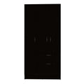 Primavera Armoire, Double Door Cabinets, One Drawer, Metal Rod, Five Shelves Black White Multicolor Particle Board Particle Board