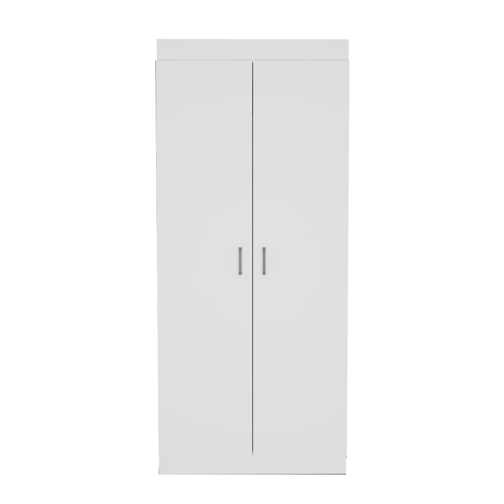 Varese Pantry Cabinet, Double Door,Five Shelves White White Kitchen Open Storage Space Particle Board Particle Board