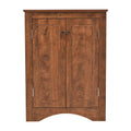 Brown Triangle Bathroom Storage Cabinet With Adjustable Shelves, Freestanding Floor Cabinet For Home Kitchen Brown Mdf