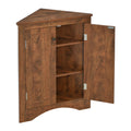 Brown Triangle Bathroom Storage Cabinet With Adjustable Shelves, Freestanding Floor Cabinet For Home Kitchen Brown Mdf