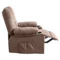 Vanbow.Recliner Chair Massage Heating Sofa With Usb And Side Pocket 2 Cup Holders Brown Brown Foam Fabric