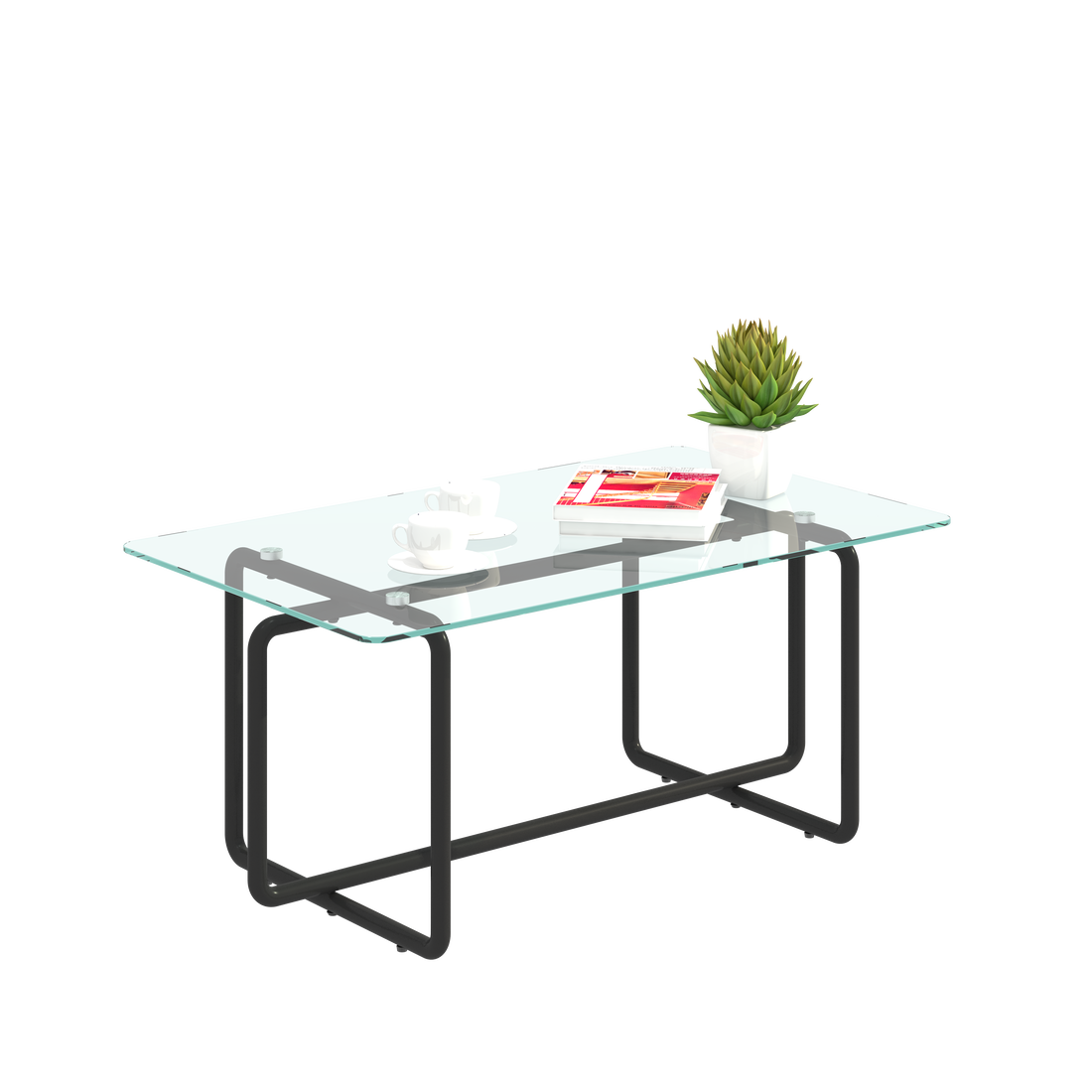 Modern Tempered Glass Tea Table Coffee Table, Table For Living Room,Transparent Transparent Tempered Glass