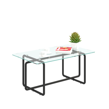Modern Tempered Glass Tea Table Coffee Table, Table For Living Room,Transparent Transparent Tempered Glass