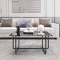 Modern Tempered Glass Tea Table Coffee Table, Table For Living Room,Black Black Tempered Glass