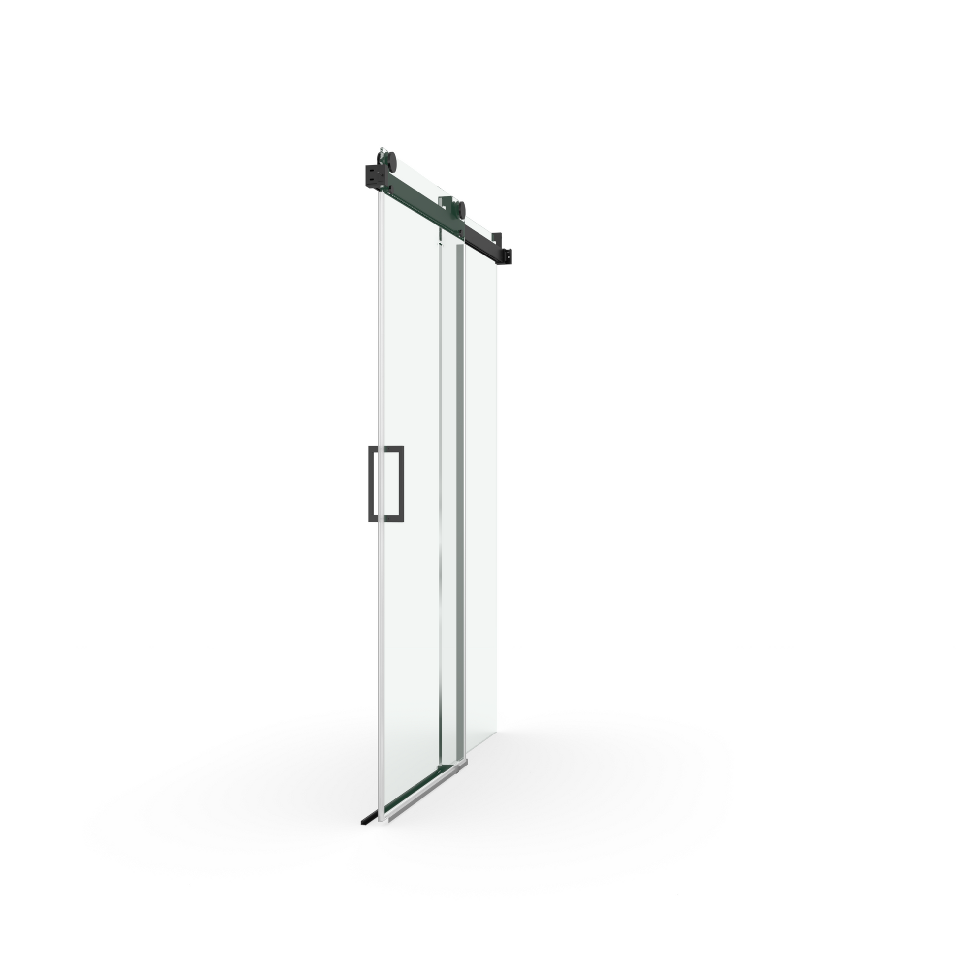 56" 60" W X 76" H Frameless Soft Closing Single Sliding Shower Door, 3 8" 10Mm Tempered Glass With Easy Cleaning Coating, Matte Black 22D01 60Mb Matte Black Bathroom Stainless Steel