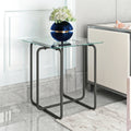 Modern Tempered Glass Coffee Table End Table Side Table For Living Room,Bedroom, Transparent Transparent Tempered Glass