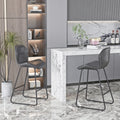 Set Of 2, Leather Bar Chair With High Density Sponge, Pu Chair Counter Height Pub Kitchen Stools For Dining Room,Homes,Bars, Kitchens,Gray Gray Pu