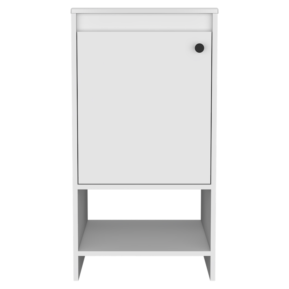 Jane Bathroom Vanity, Single Door Cabinet, Two Shelves White White Bathroom Modern Particle Board Particle Board