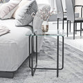 Modern Tempered Glass Coffee Table End Table Side Table For Living Room,Bedroom, Transparent Transparent Tempered Glass