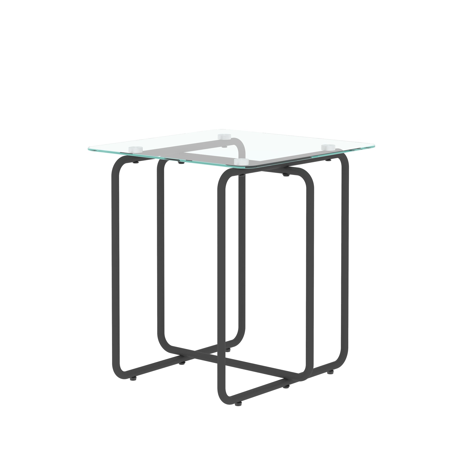 Modern Tempered Glass Coffee Table End Table Side Table For Living Room,Bedroom, Transparent Transparent Tempered Glass