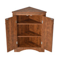 Brown Triangle Bathroom Storage Cabinet With Adjustable Shelves, Freestanding Floor Cabinet For Home Kitchen Brown Mdf