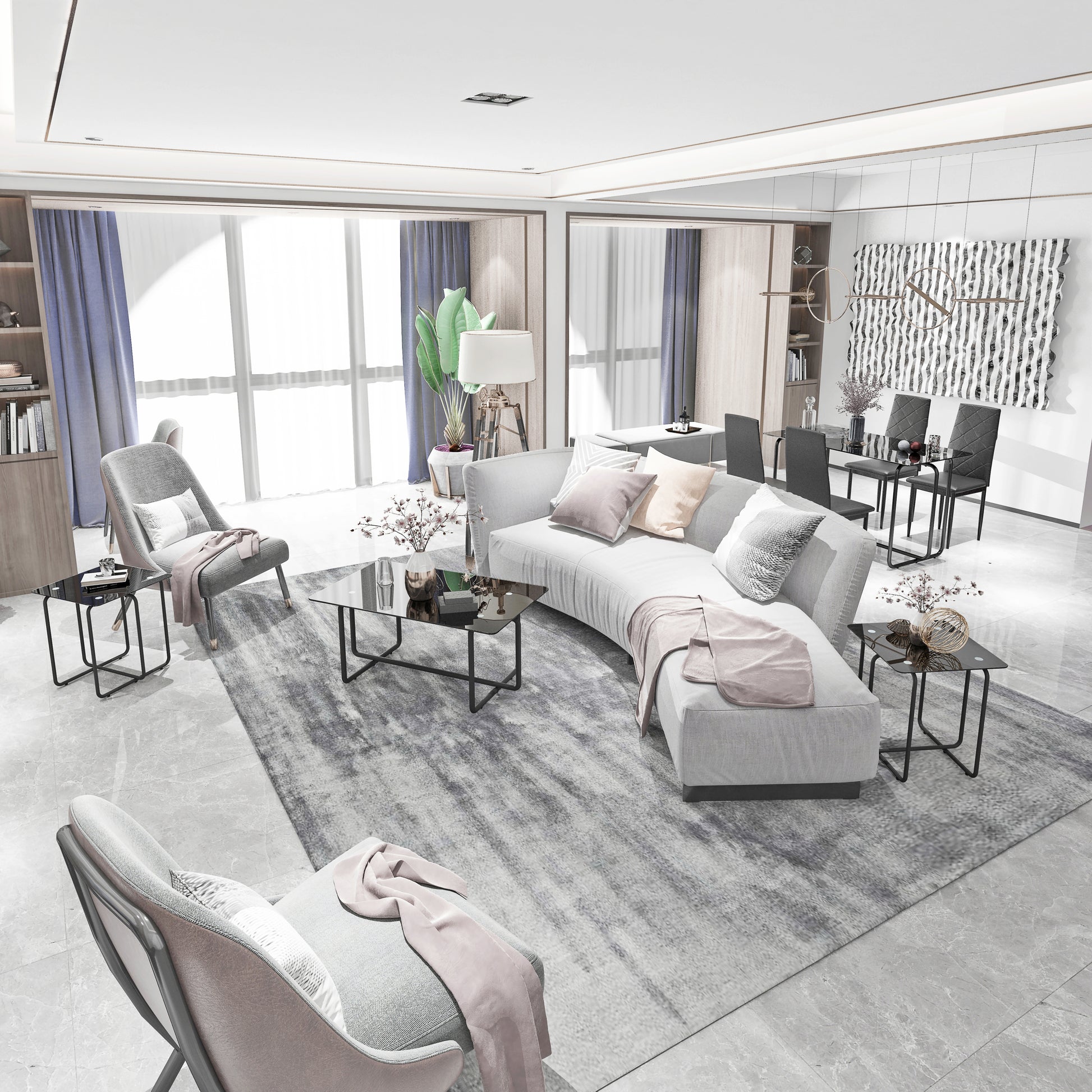 Modern Tempered Glass Coffee Table End Table Side Table For Living Room,Bedroom, Transparent Transparent Tempered Glass