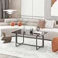 Modern Tempered Glass Tea Table Coffee Table, Table For Living Room,Black Black Tempered Glass
