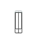 Console Table Single Layer Tempered Glass Rectangular Porch Table Black Leg Double Tempered Glass Tea Table,Transparent Transparent Tempered Glass
