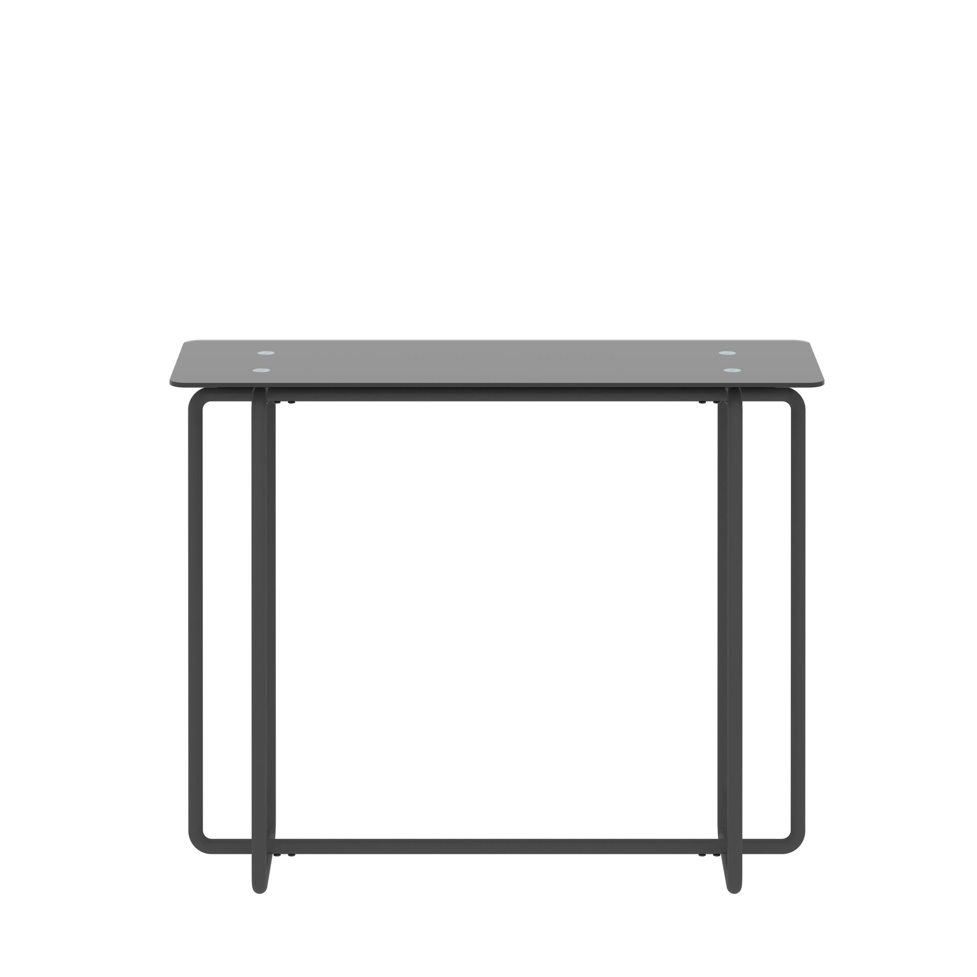 Console Table Single Layer Tempered Glass Rectangular Porch Table Black Leg Double Tempered Glass Tea Table,Black Black Tempered Glass
