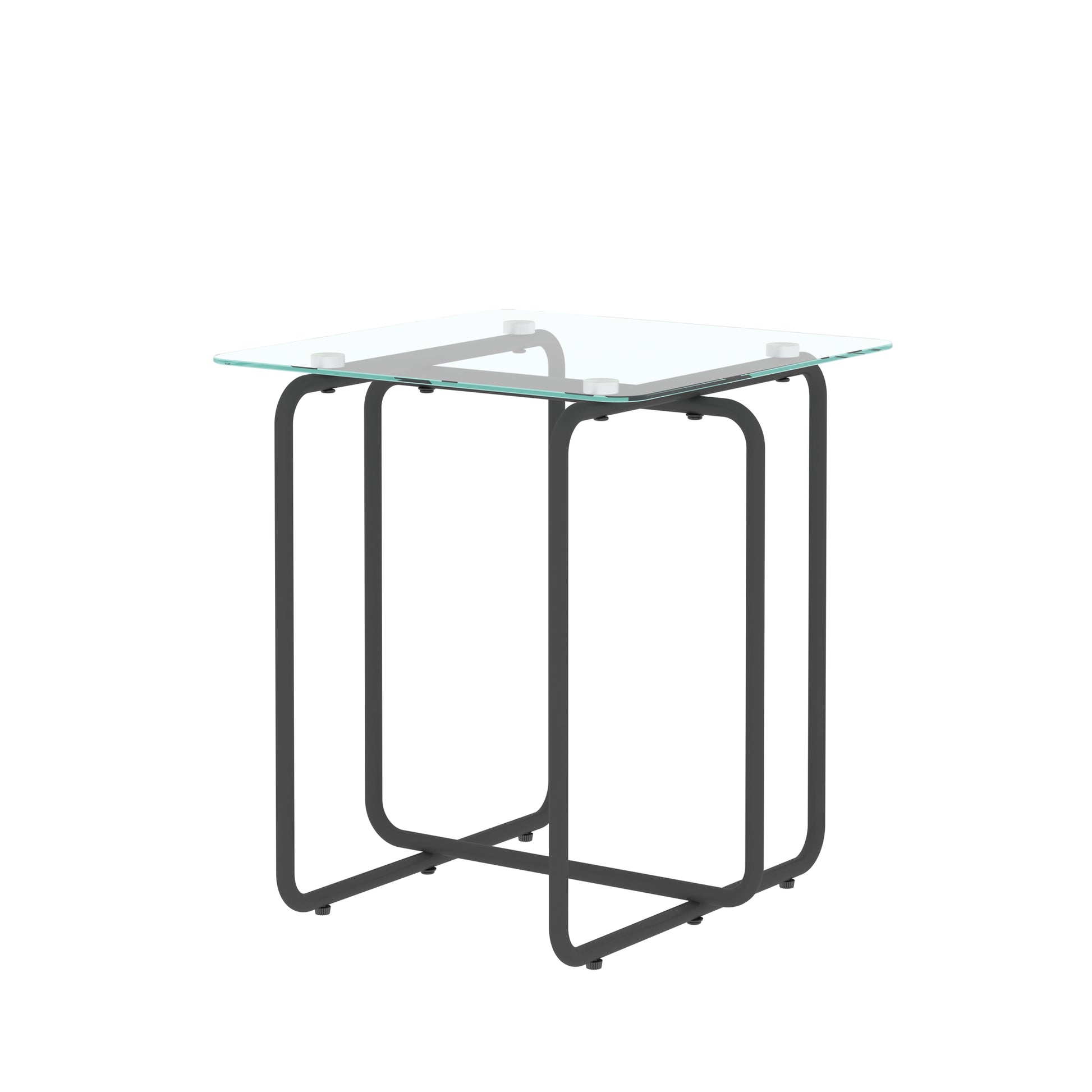 Modern Tempered Glass Coffee Table End Table Side Table For Living Room,Bedroom, Transparent Transparent Tempered Glass