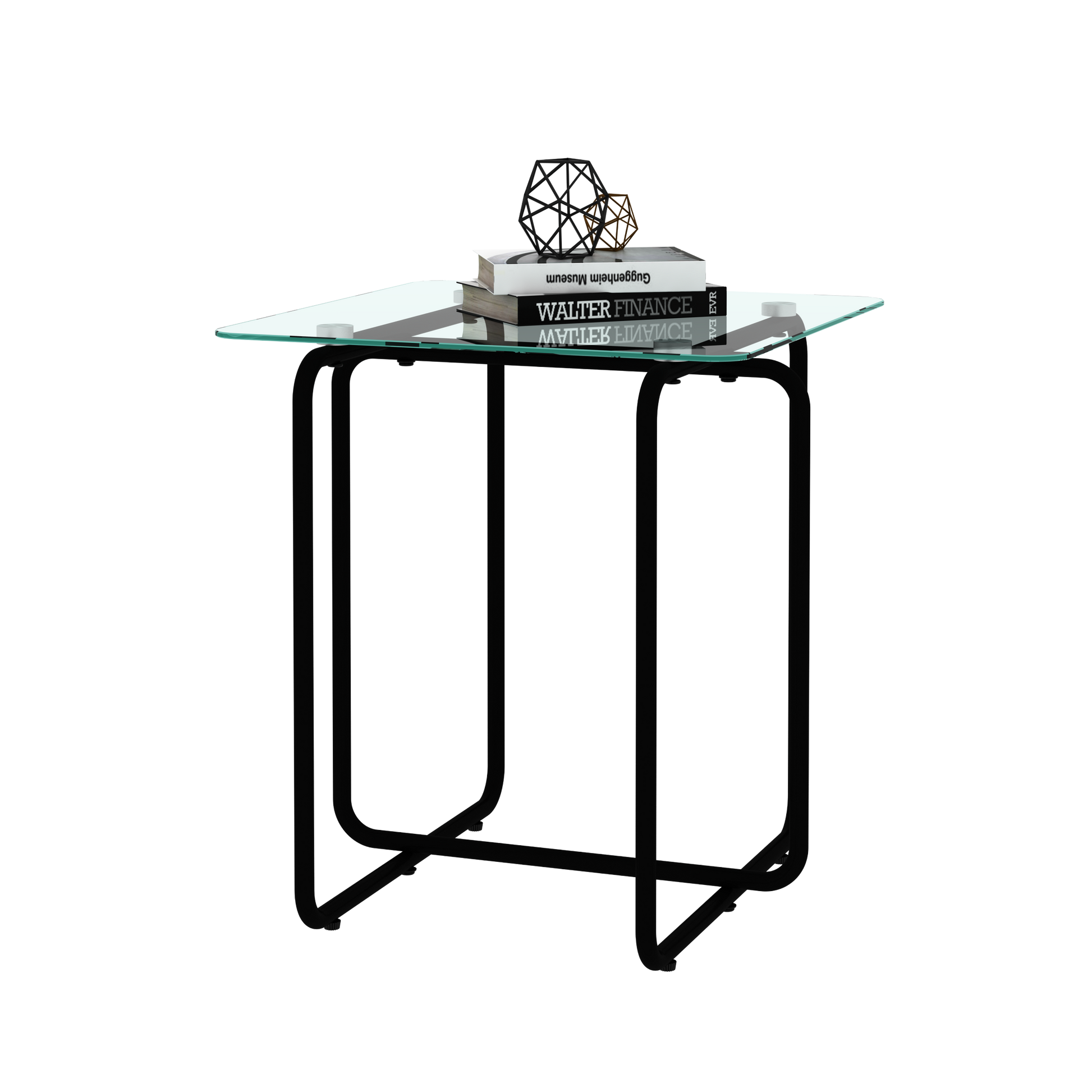 Modern Tempered Glass Coffee Table End Table Side Table For Living Room,Bedroom, Transparent Transparent Tempered Glass