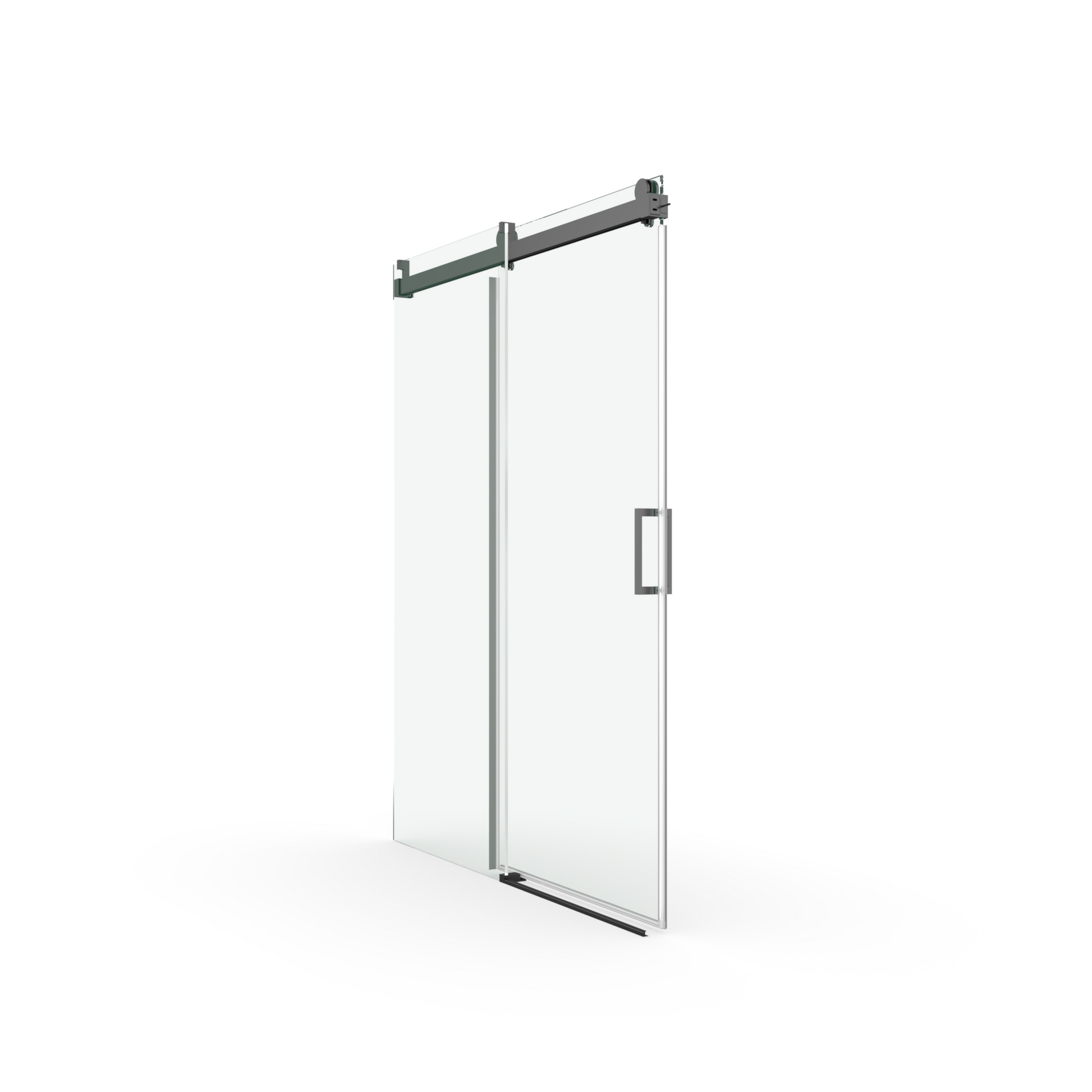 56" 60" W X 76" H Frameless Soft Closing Single Sliding Shower Door, 3 8" 10Mm Tempered Glass With Easy Cleaning Coating, Matte Black 22D01 60Mb Matte Black Bathroom Stainless Steel