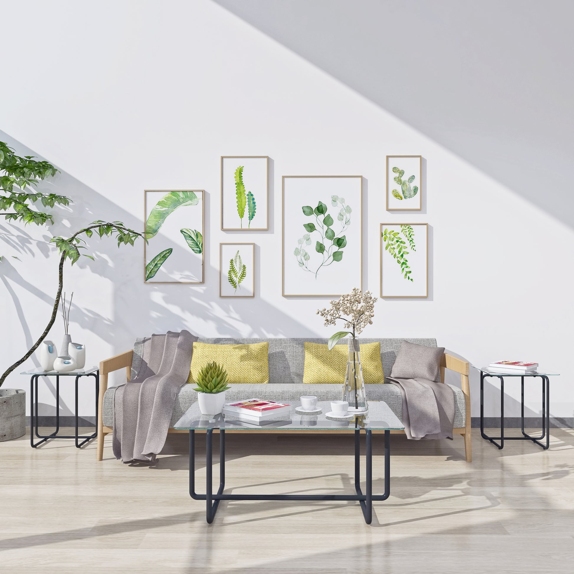 Modern Tempered Glass Coffee Table End Table Side Table For Living Room,Bedroom, Transparent Transparent Tempered Glass