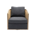 Coolmore Swivel Barrel Chair, Comfy Round Accent Sofa Chair For Living Room, 360 Degree Swivel Barrel Club Chair, Leisure Arm Chair For Nursery, Hotel, Bedroom, Office, Lounge Carbon Black Boucle Carbon Black Foam Boucle